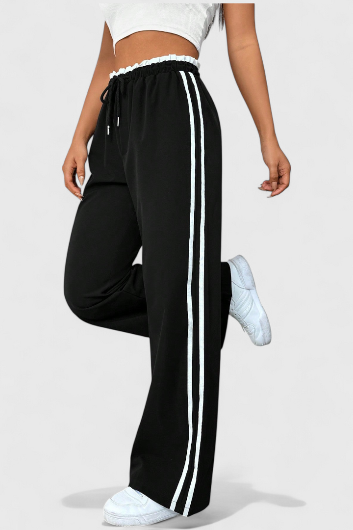 Alanys Pantalón Deportivo de Pierna Ancha con Detalle Lateral