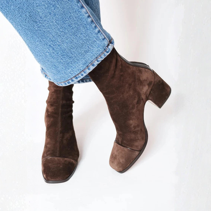 Capucine | Botines de Tacón Elegantes en Ante