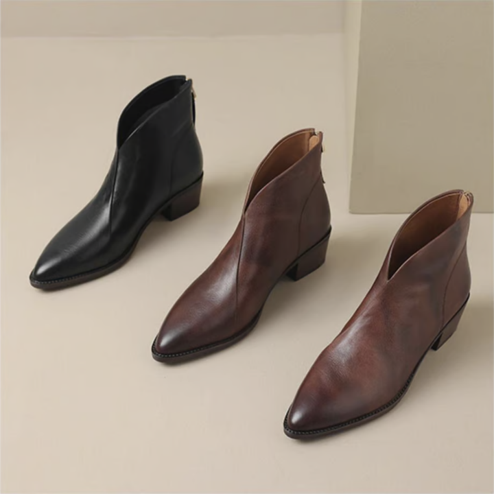 Camille | Botines de Lujo con Tacón Bajo