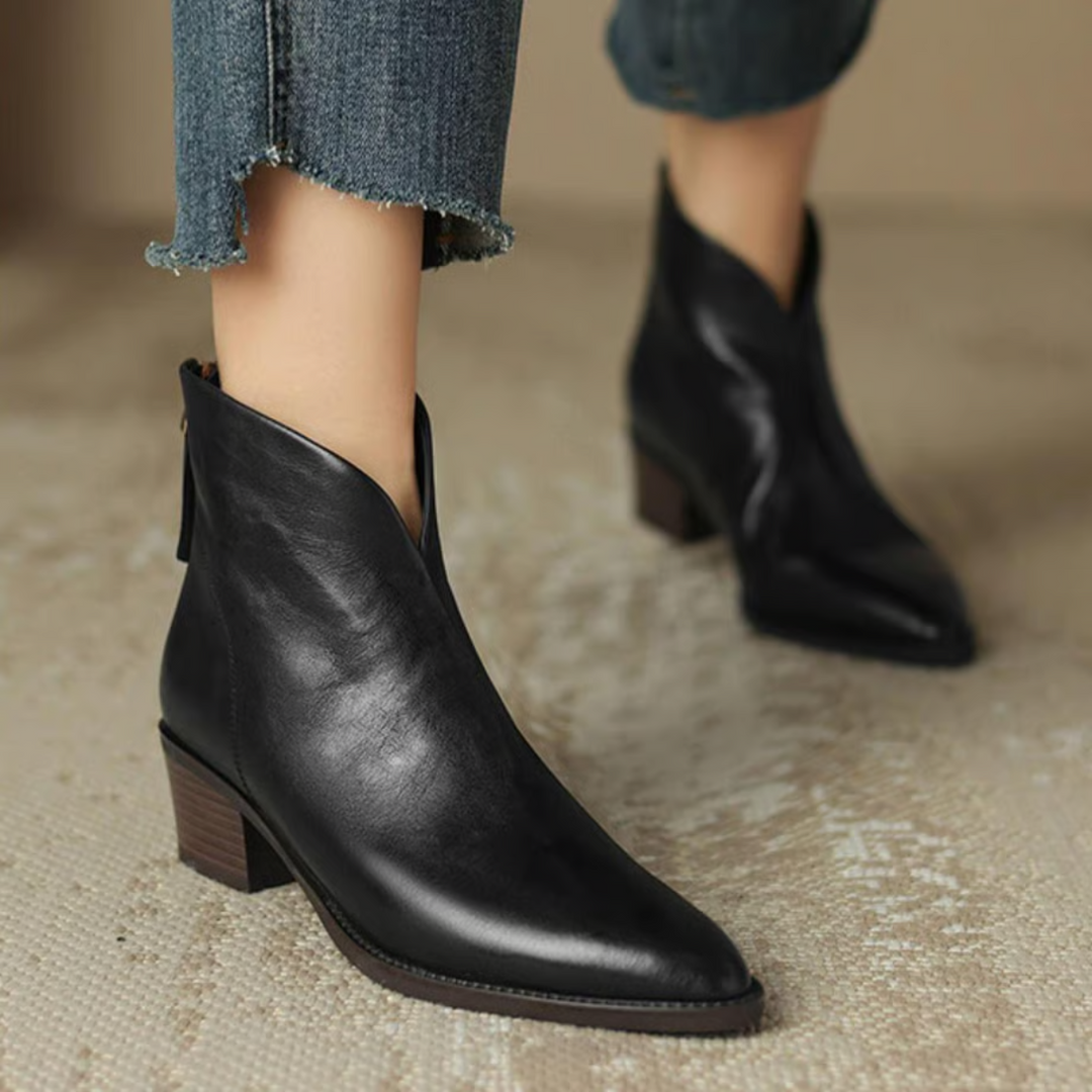Camille | Botines de Lujo con Tacón Bajo
