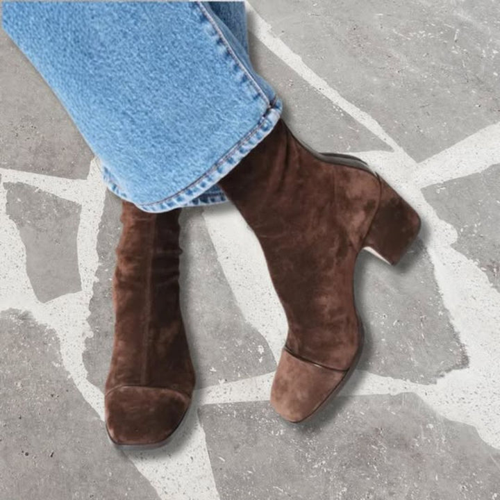 Capucine | Botines de Tacón Elegantes en Ante