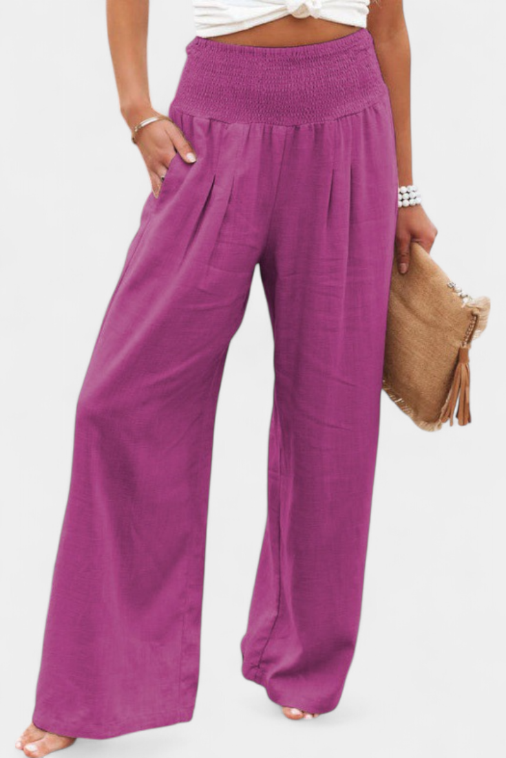 Alexia Pantalón de Algodón y Lino con Corte Fluido y Elegancia Natural