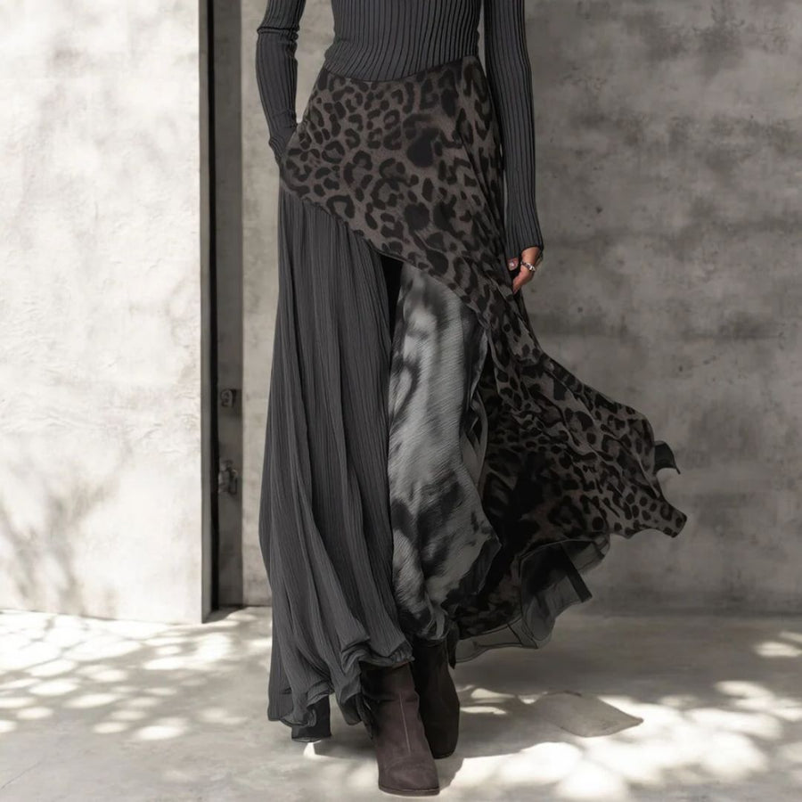 NKEM™ | Vestido largo con estampado de leopardo