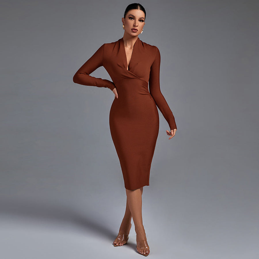 Samara | Vestido de Manga Longa con Escote en V
