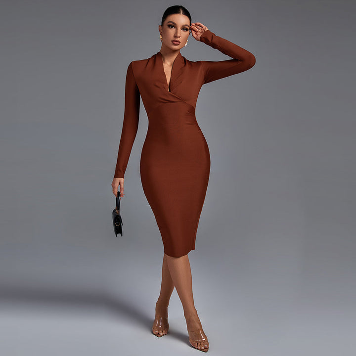 Samara | Vestido de Manga Longa con Escote en V