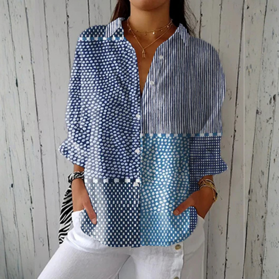Olivia | Blusa de Patchwork Oceánico