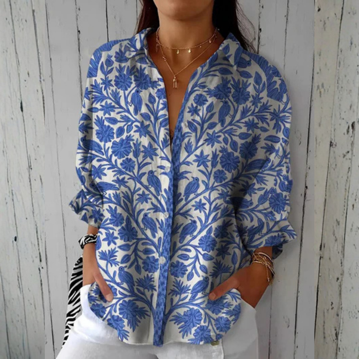 Isabella | Blusa de Jardín Azul