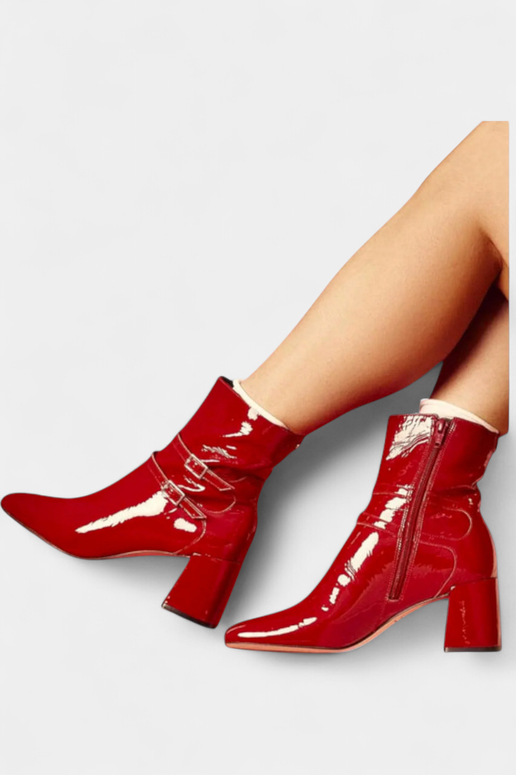 Vivi | Botas Rojas con Tacón Grueso