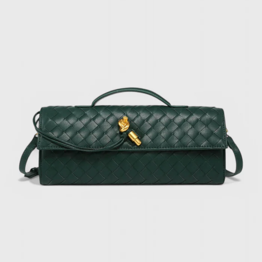 Melanie Clutch con Detalle de Nudo Dorado