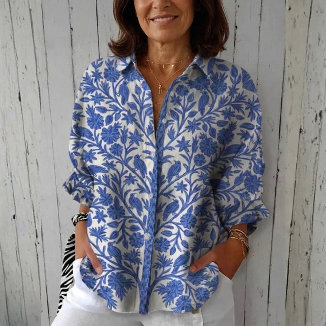 Isabella | Blusa de Jardín Azul