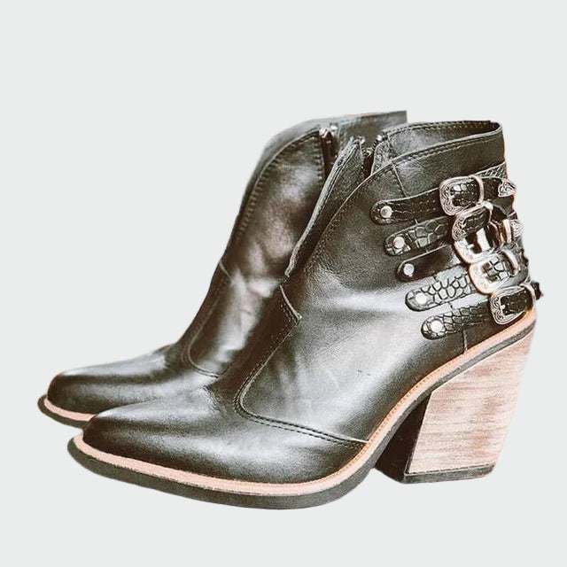 Botines retro de cuero